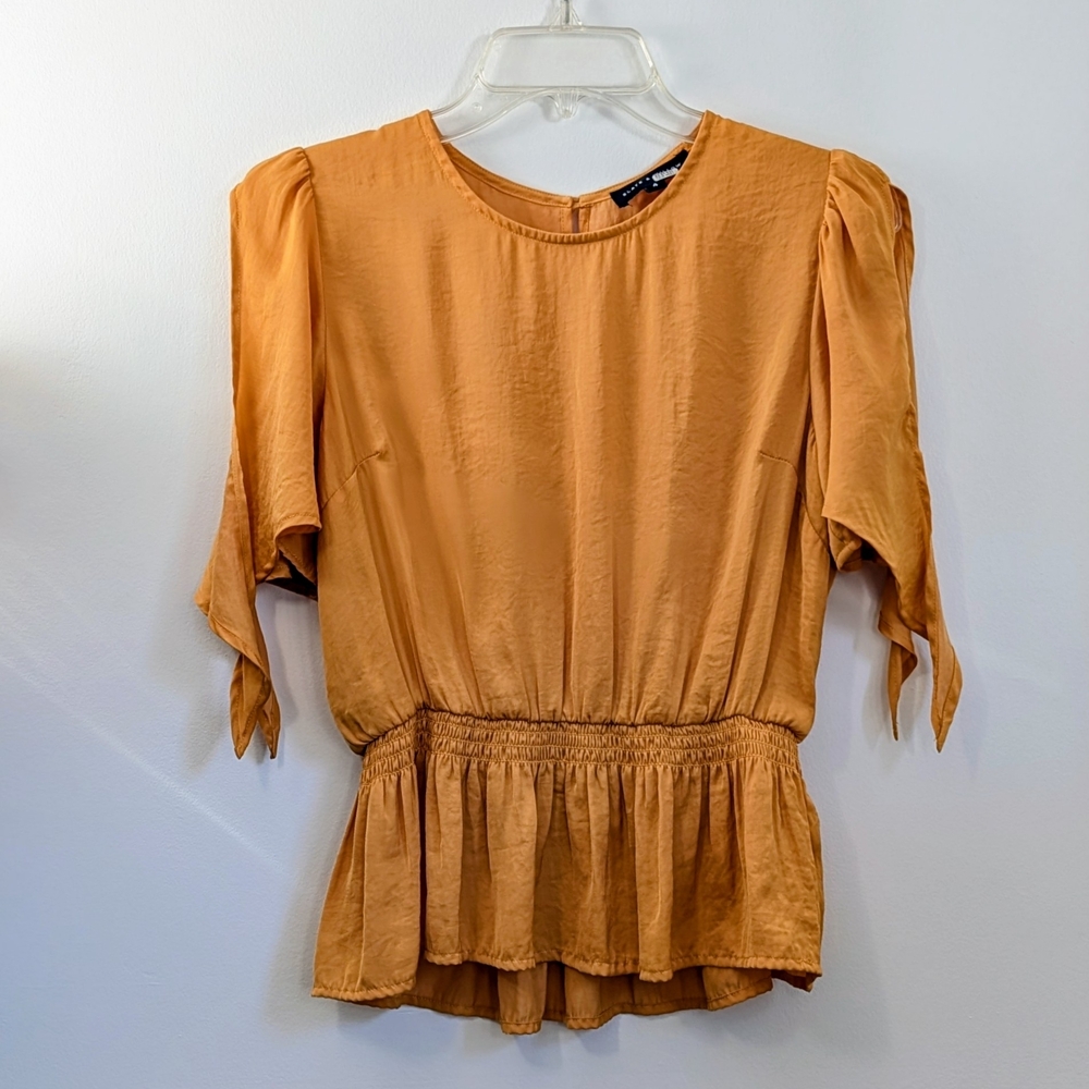 Slate & Willow - Sunflower Tangerine Peasant Blouse - Size 4